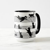 Cats Piano Notes Party Coffee Mok afspelen (Voorkant rechts)