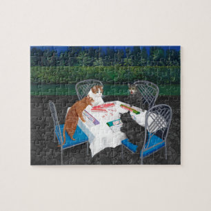 Cats Playing Mahjong Legpuzzel