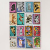 Cats Postage Timbres Collage Jigsaw Puzzle (Vertical)