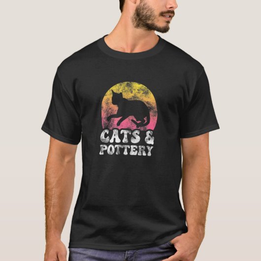 Cats Pottery Retro Hobby T-shirt (Voorkant)