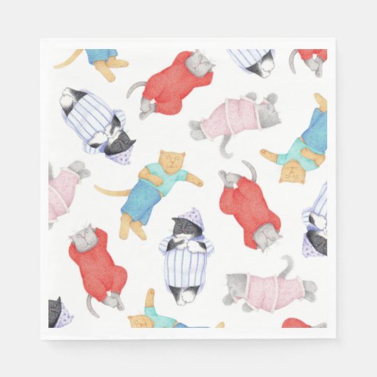 CATS PYJAMA Standaard Luncheon Papieren Servetten (Voorkant)