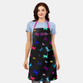 Cats Rainbow Pattern Script Text Schort (Gedragen)