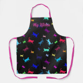 Cats Rainbow Pattern Script Text Schort (Voorkant)