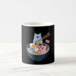 Cats Ramen Rainbow LGBTQ Gay Lesbian Pride Ally Koffiemok