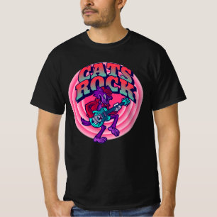 CATS ROCK CAT MET GITAAR T-SHIRTS