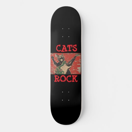 CATS ROCK Kat speelt gitaar skateboard (Voorkant)