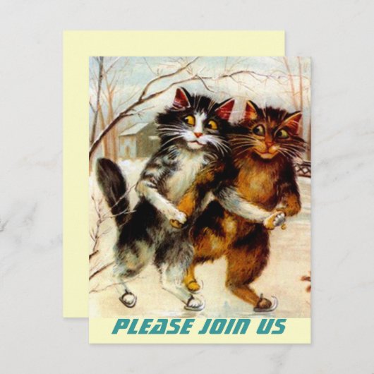 CATS SKATY INVITATION ~ EZ2 PERSONNALISER (Devant / Derrière)