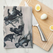 Cats Snowball Fight, Louis Wain Theedoek (Quarter Fold)