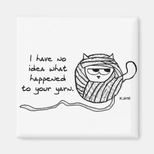 Cats Steal Yarn - Funny Cat Magnet Magneet