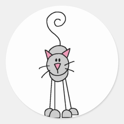 Cats Stick Figures Sticker (Voorkant)