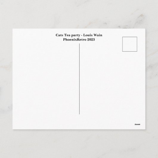 Cats Tea Party Louis Wain Carte postale (Dos)