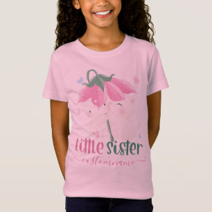 Cats Under Flower Umbrella Custom Little Sister T-shirt