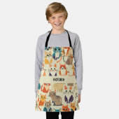 Cats Waterverf Aangepast patroon Schort (Gedragen)