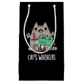 Cat's Whiskers Funny Baking Pun Dark BG Klein Cadeauzakje (Voorkant)