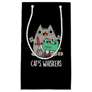 Cat's Whiskers Funny Baking Pun Dark BG Klein Cadeauzakje