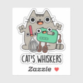 Cat's Whiskers Funny Baking Pun Sticker (Vel)