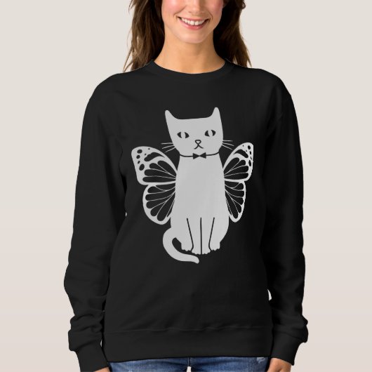 Cats With Butterflies Cute Cats Cat  I Cute Cat Trui (Voorkant)
