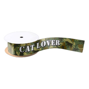 Cats Woodland Camouflage Satin Ribbon Lint