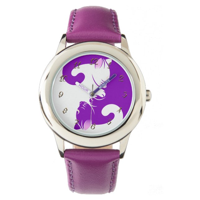 Cats yin yang horloge (Voorkant)