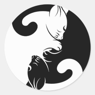 Cats yin yang ronde sticker