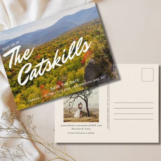 Catskills Bruiloft Save the Date Briefkaart