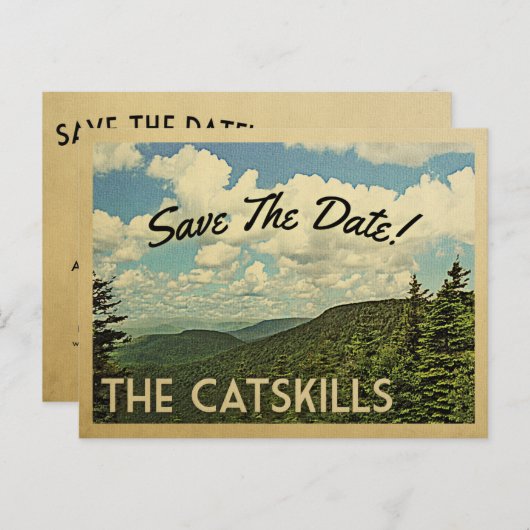 CatSkills Mountains Enregistrer La Date Carte Post (Devant / Derrière)