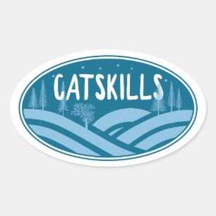 Catskills New York Outdoors Ovale Sticker