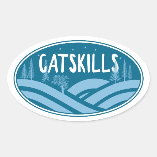 Catskills New York Outdoors Ovale Sticker (Voorkant)