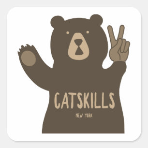Catskills New York Peace Beer Vierkante Sticker