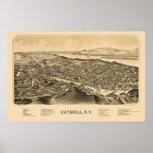 Catskills, NY Panoramic Map - 1889 Poster