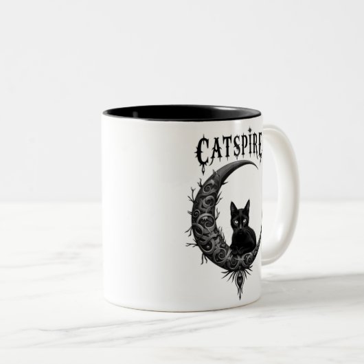 "CATSPIRE : Gothique Moon & chat mug Design (Devant droit)