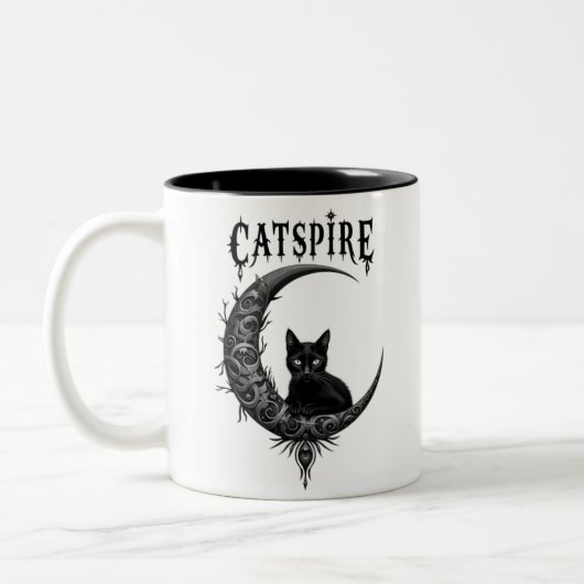 "CATSPIRE : Gothique Moon & chat mug Design (Gauche)