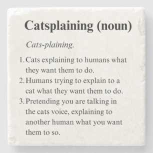 Catsplaining Kat eigenaar en kitten dienaar Stenen Onderzetter
