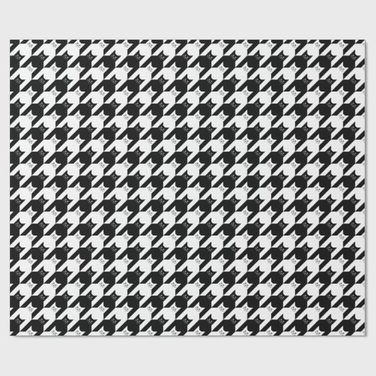 Catstooth Black en White Houndstooth Pattern Cadeaupapier (Vlak)