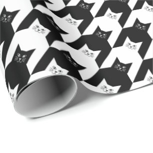 Catstooth Black en White Houndstooth Pattern Cadeaupapier