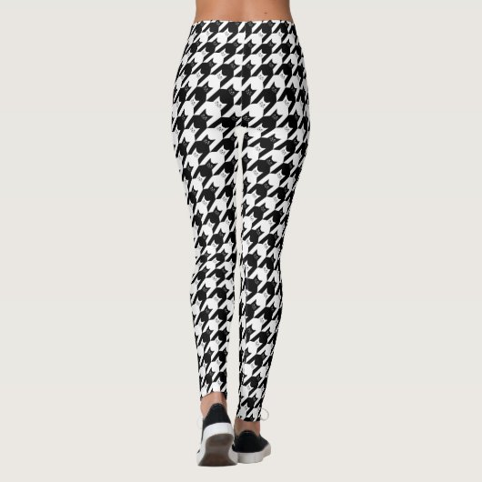 Catstooth Black en White Houndstooth Pattern Leggings (Achterkant)