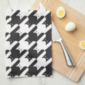 CatsTooth Black en White Theedoek (Quarter Fold)
