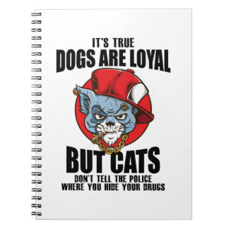 CatsVsDogsSpiralNotebook-FunnyCatQuoteUniqueDesign Notitieboek