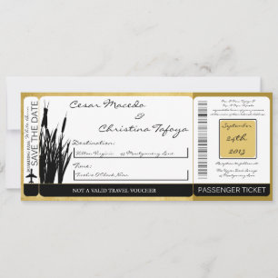 Cattail/Dragonfly Boarding Pass Uitnodiging voor b