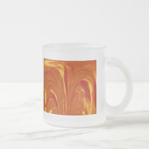 Cattails Abstraite Mug en verre - Orange