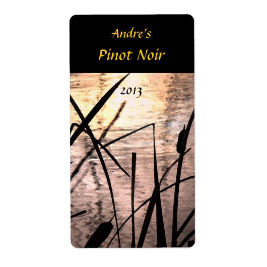 Cattails bij Sunset Wine Label (Voorkant)