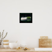 Cattails en mist op vijver Creëer uw eigen citaat Poster (Keuken)