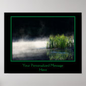 Cattails en mist op vijver Creëer uw eigen citaat Poster (Voorkant)