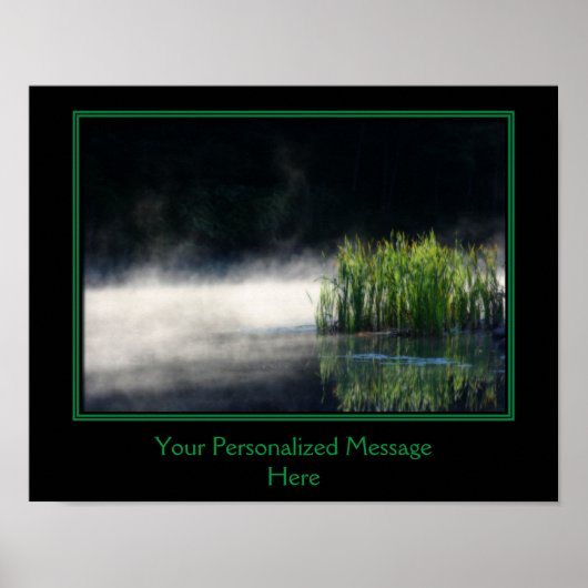 Cattails en mist op vijver Creëer uw eigen citaat Poster (Voorkant)