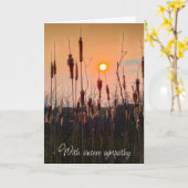 Cattails en Sunset Sympathie Kaart (Gele Bloem)