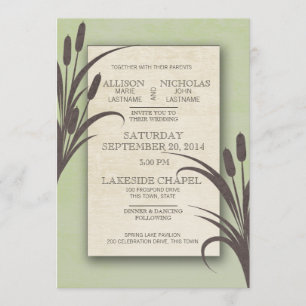 Cattails Green Lake Wedding Kaart