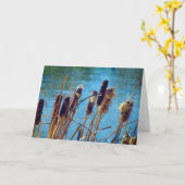 Cattails op de Pond Kaart (Gele Bloem)