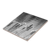 Cattails van de Pond in zwart-wit Tegeltje (Zijkant)