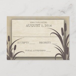 Cattails Water Front Wedding Response RSVP Kaartje