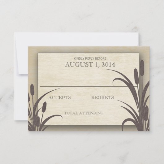 Cattails Water Front Wedding Response RSVP Kaartje (Voorkant)